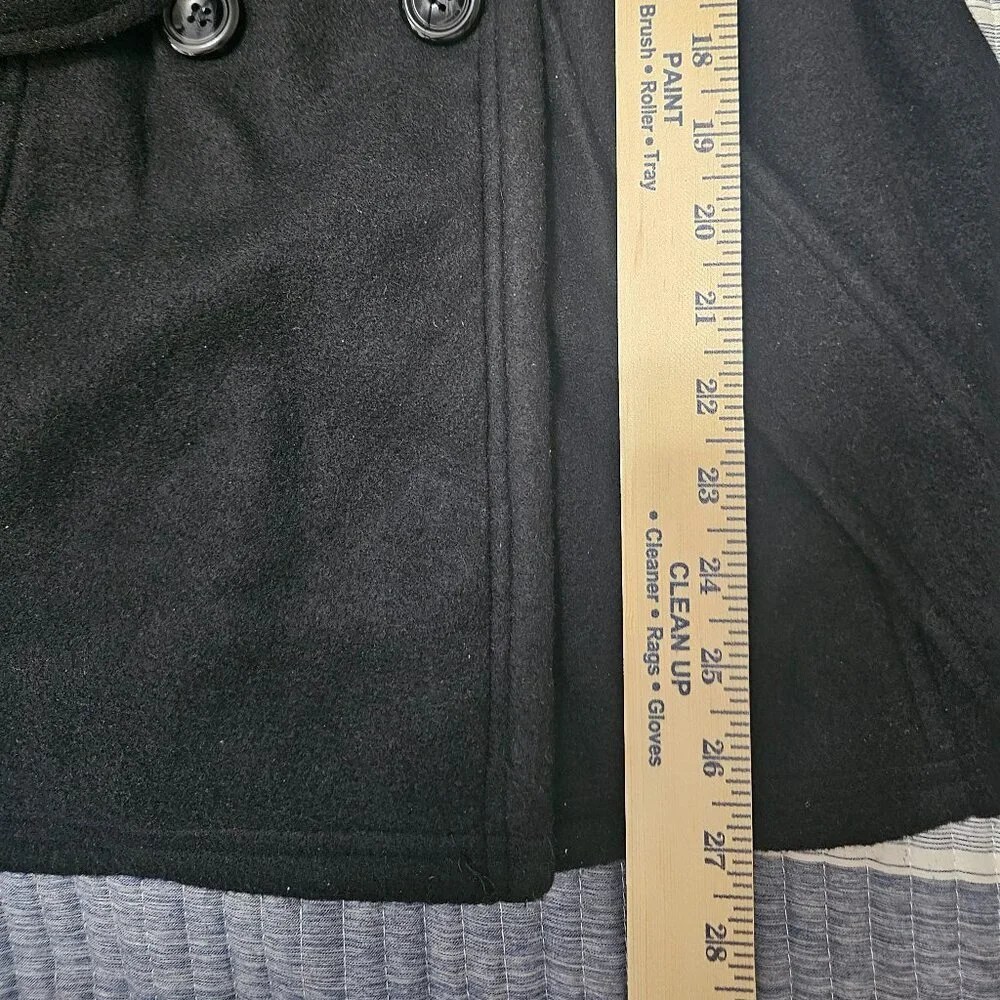 NEW Stylebook Trendy Plus Size Double-Breasted Black Peacoat – Size Small - Picture 6 of 6